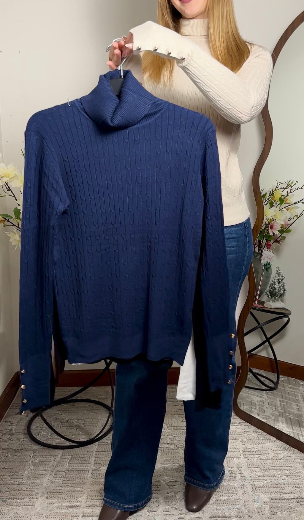 Camisola de gola alta simples