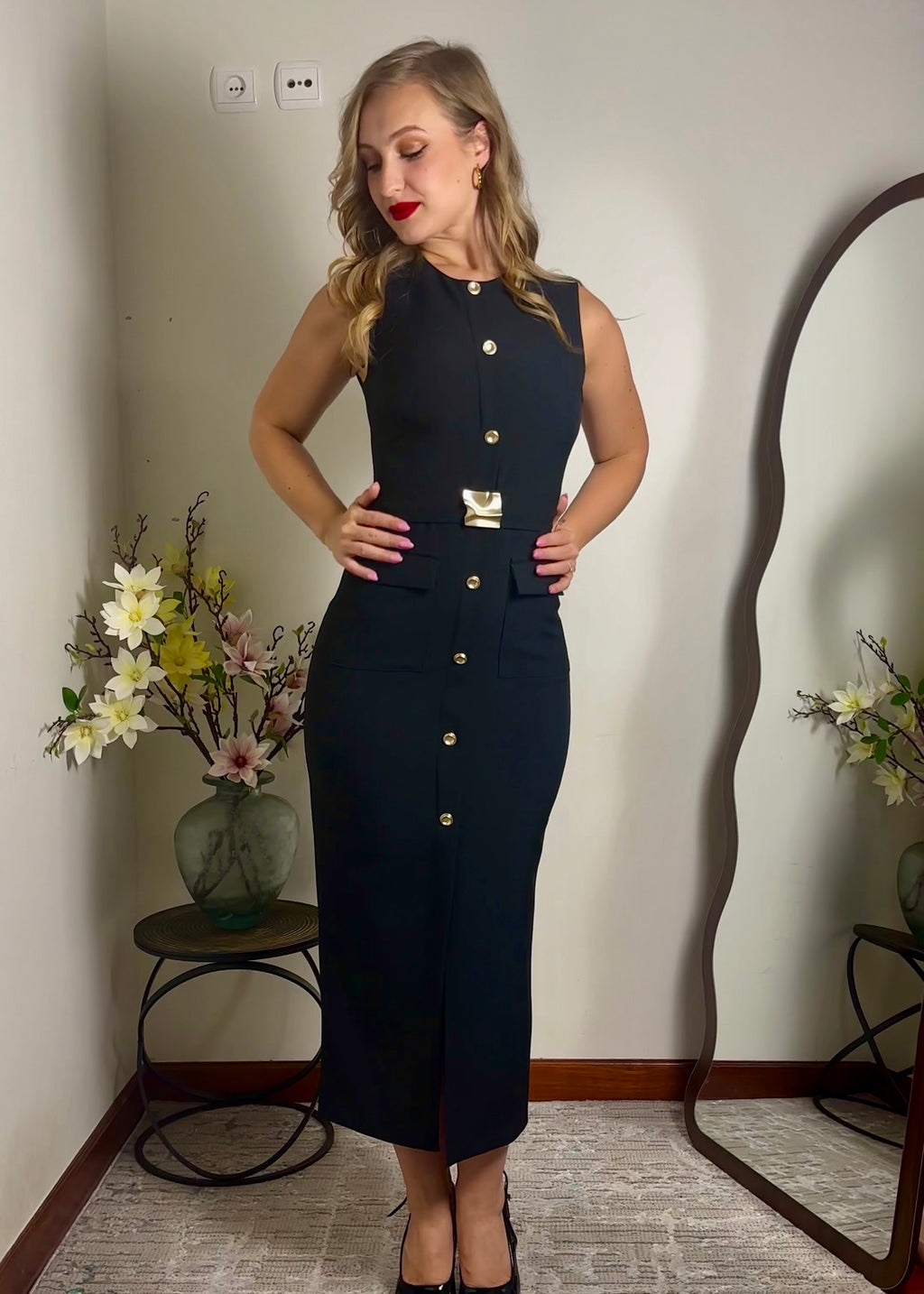 Vestido Midi com cinto