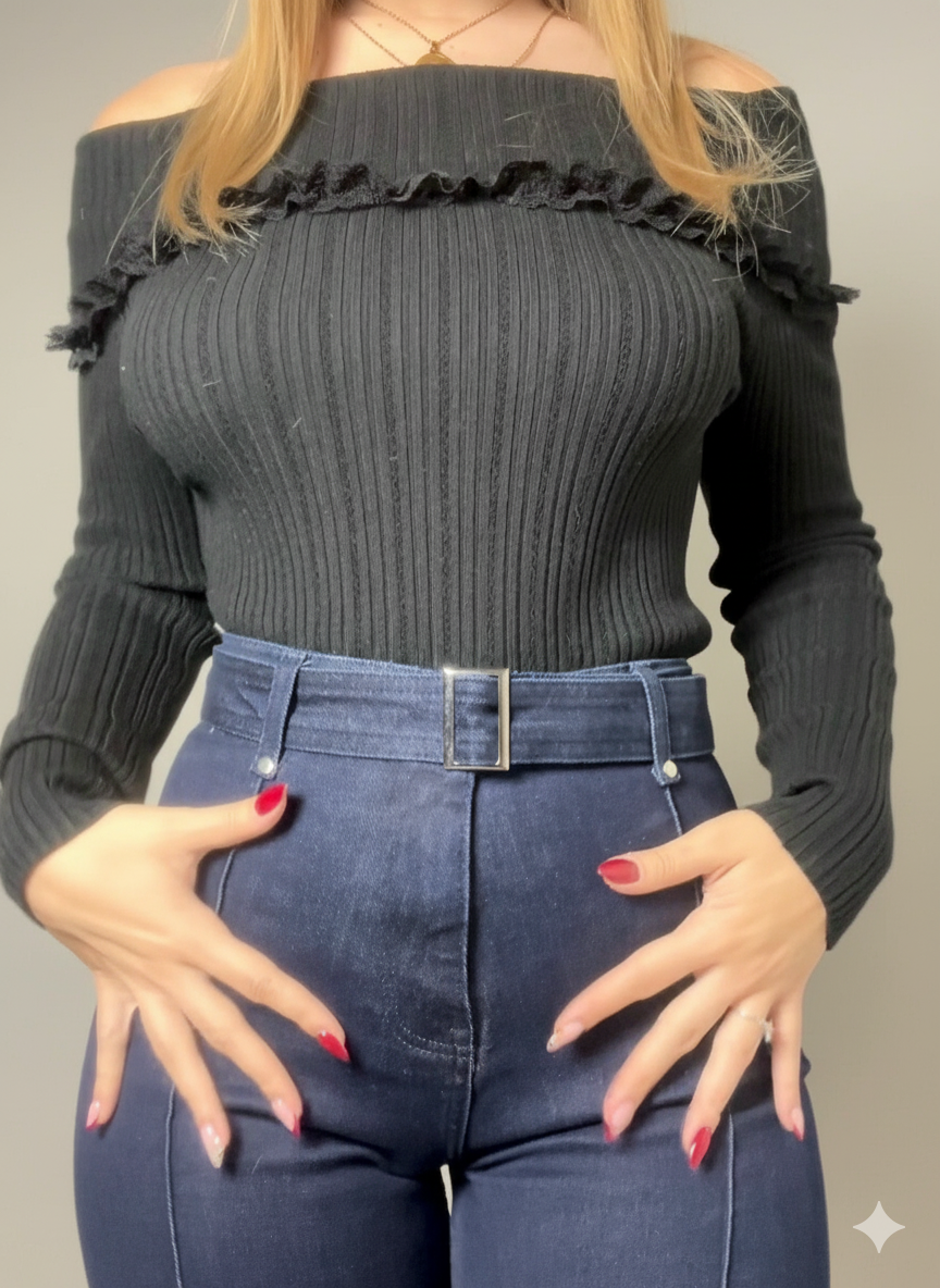 Calças de Ganga Wide Leg com cinto