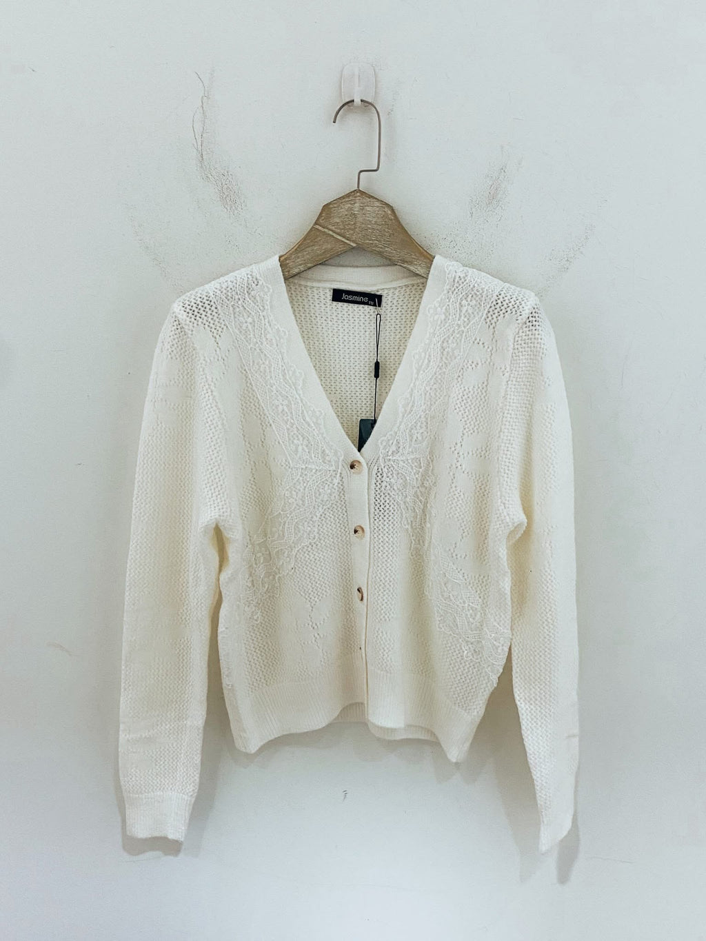 Casaco de malha e renda