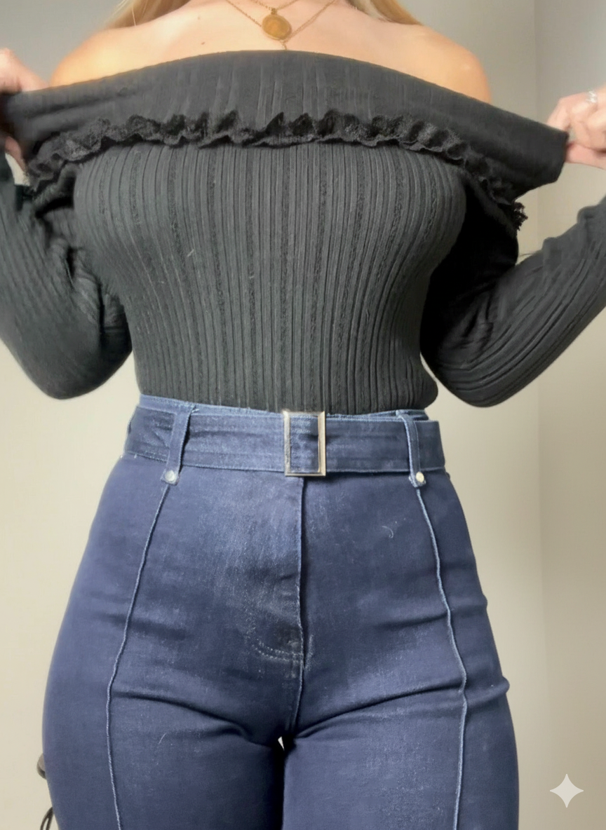 Calças de Ganga Wide Leg com cinto