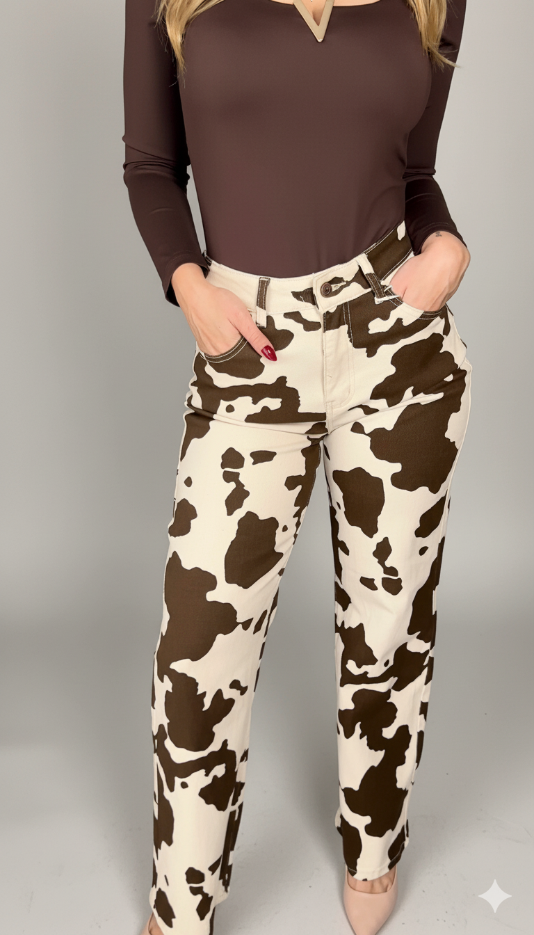 Calça Pantalona Animal Print