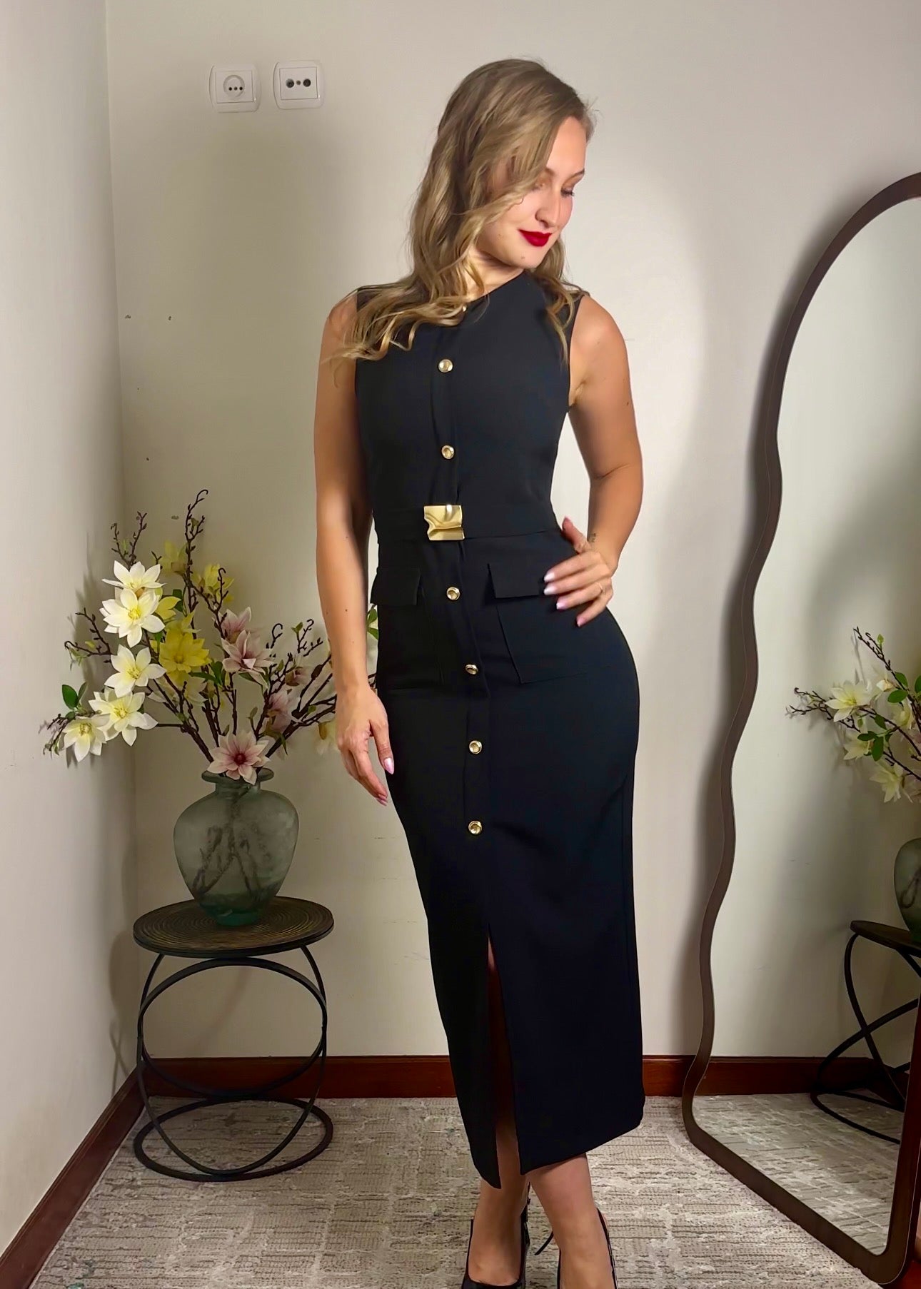 Vestido Midi com cinto