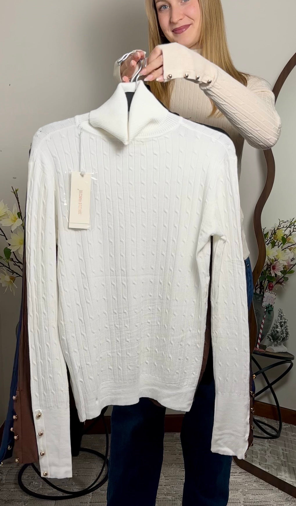 Camisola de gola alta simples