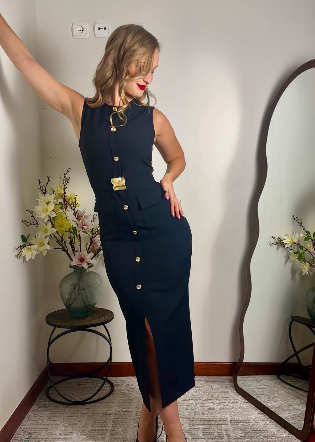 Vestido Midi com cinto