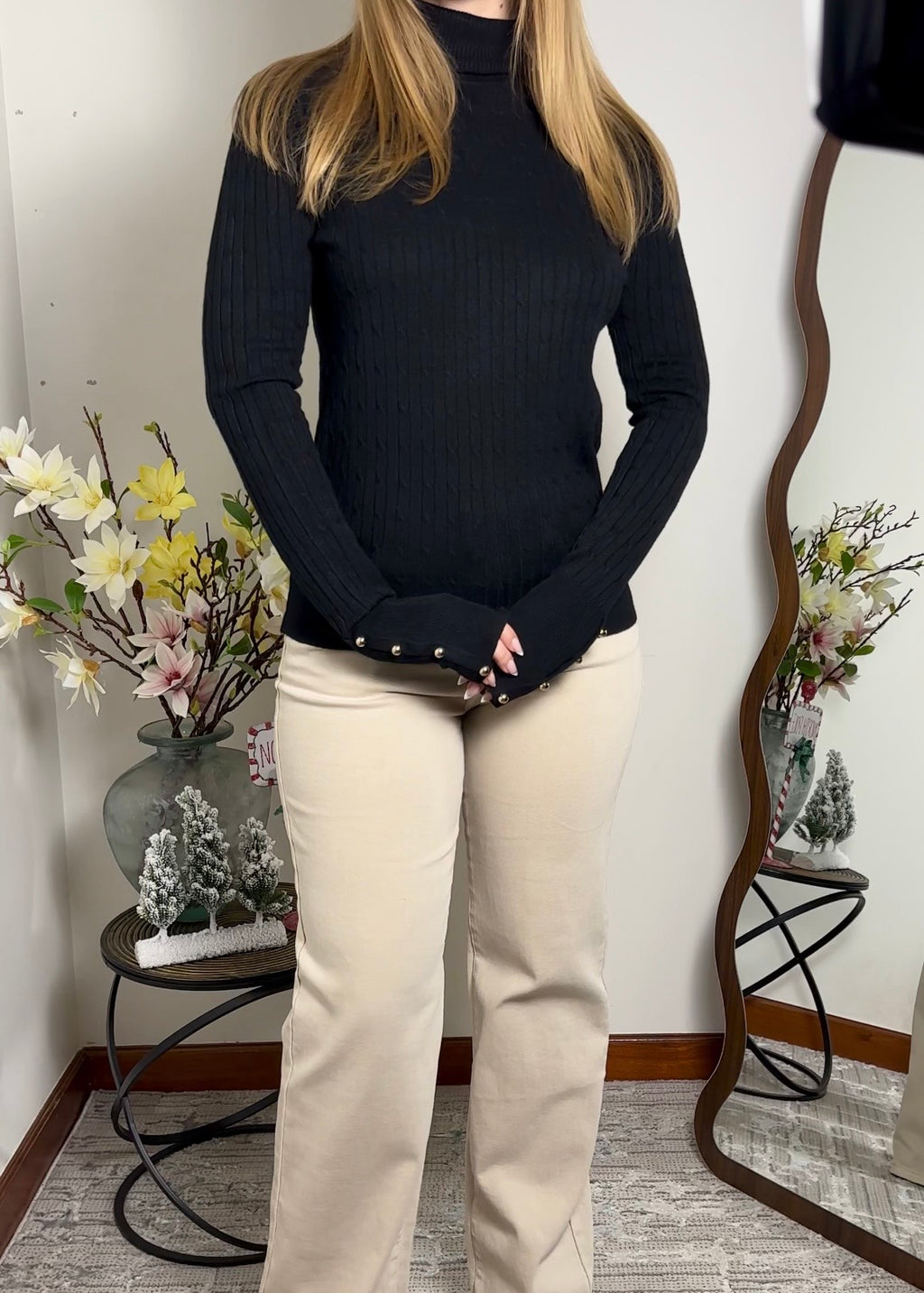 Camisola de gola alta simples